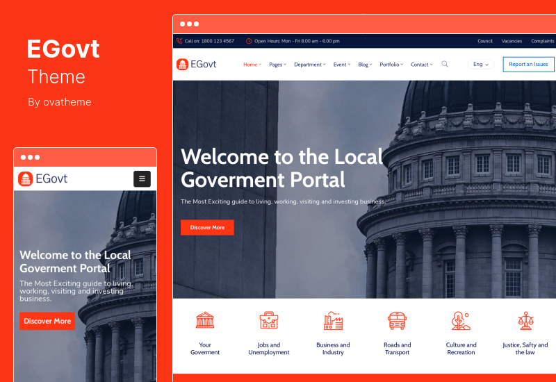 EGovt Theme - WordPress тема городского правительства