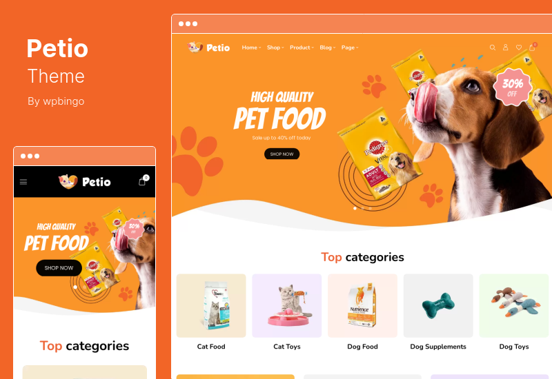 Tema Petio - Tema WooCommerce Toko Hewan Peliharaan