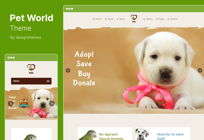 Tema Dunia Hewan Peliharaan - Tema WordPress Perawatan Anjing & Toko Hewan Peliharaan