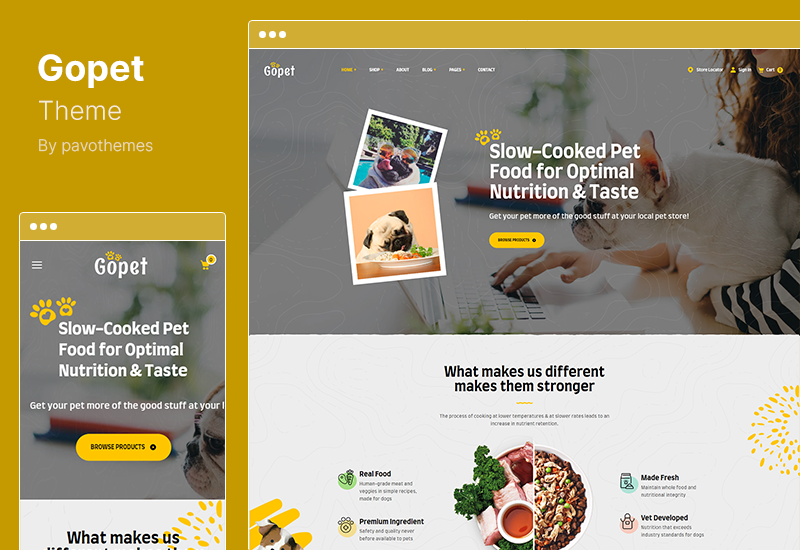 Tema Gopet - Tema WordPress WooCommerce Makanan Hewan