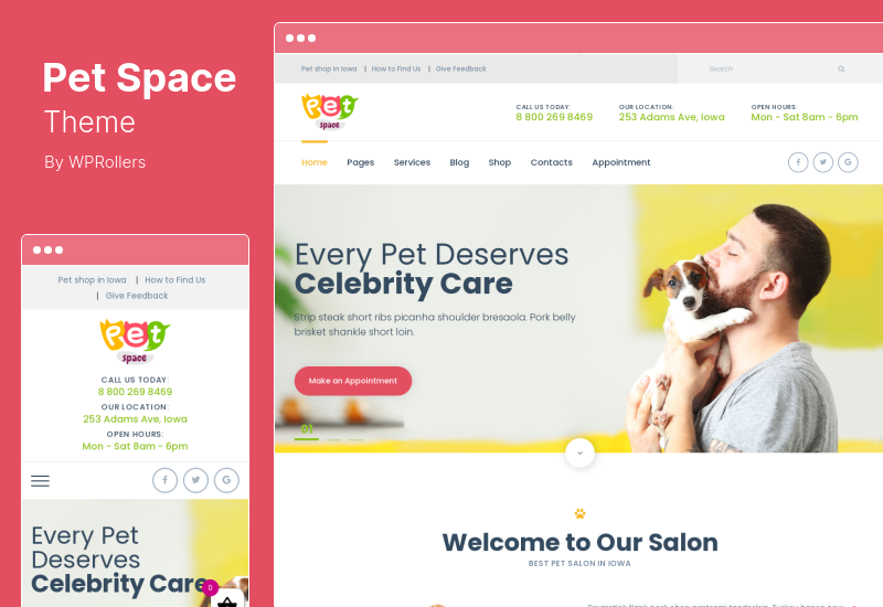 PetSpace Theme - Tema WordPress Perawatan & Perawatan Hewan