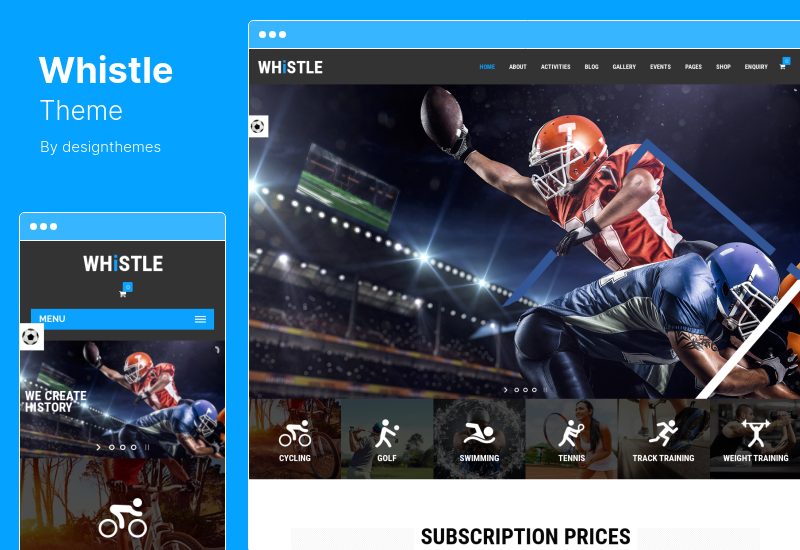 Tema Whistle - Tema WordPress Sports Club