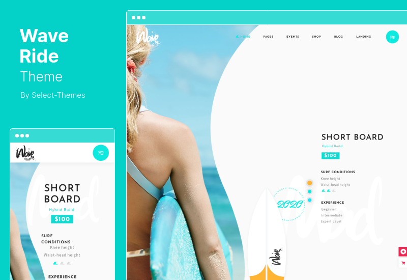 Tema WaveRide - Tema WordPress Surf e Esportes Aquáticos
