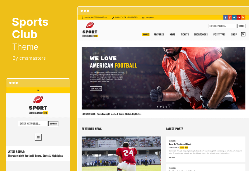Tema do clube de esportes - Tema WordPress de futebol, futebol, notícias esportivas