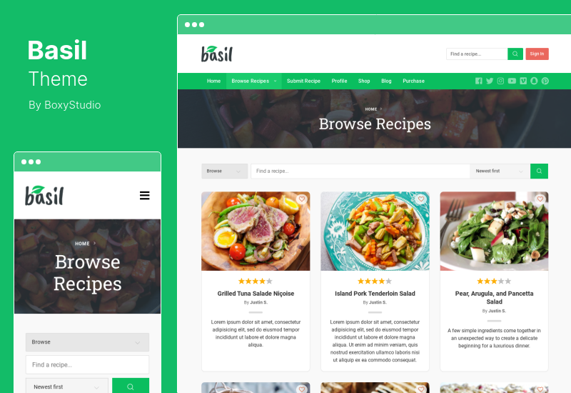 Tema Manjericão - Tema WordPress Receitas
