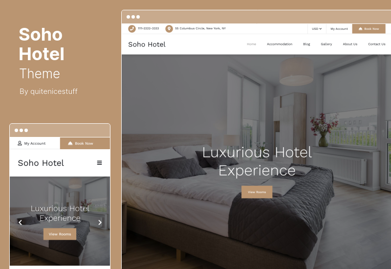 Soho 酒店主題 - 酒店預訂日曆 WordPress 主題