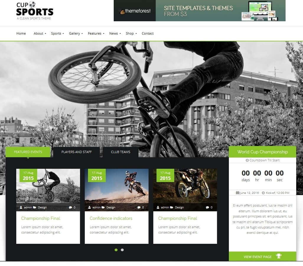 スポーツカップ-Bootstrap3Sporting WordPress Theme