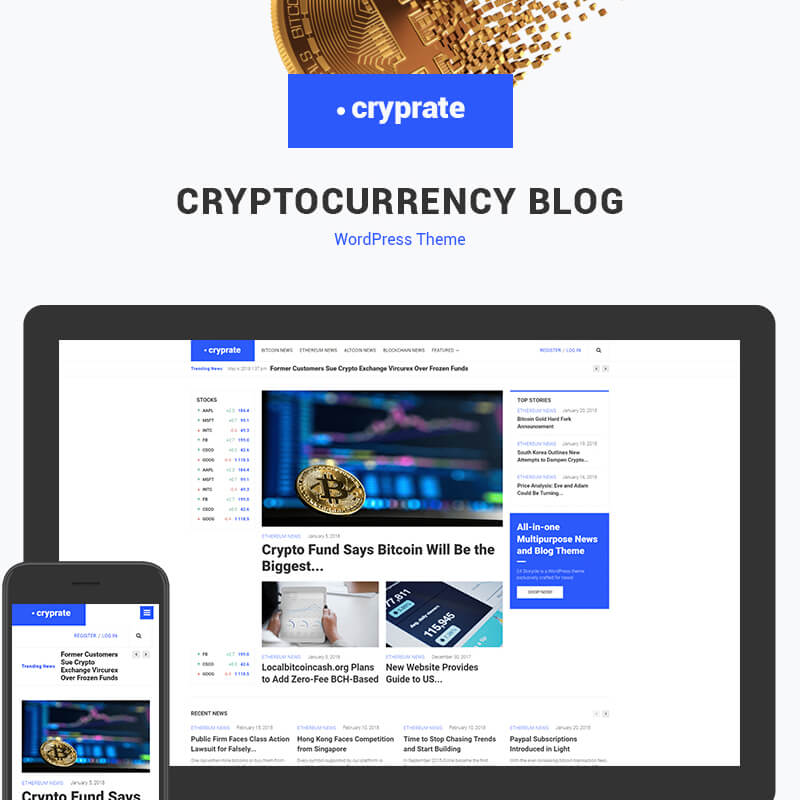 Cryprate-Cryptocurrency BlogElementorWordPressテーマ