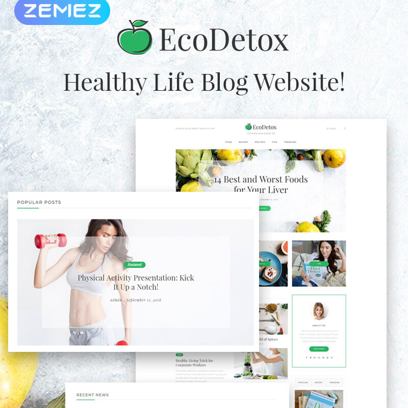 EcoDetox-健康食品ブログElementorWordPressテーマ