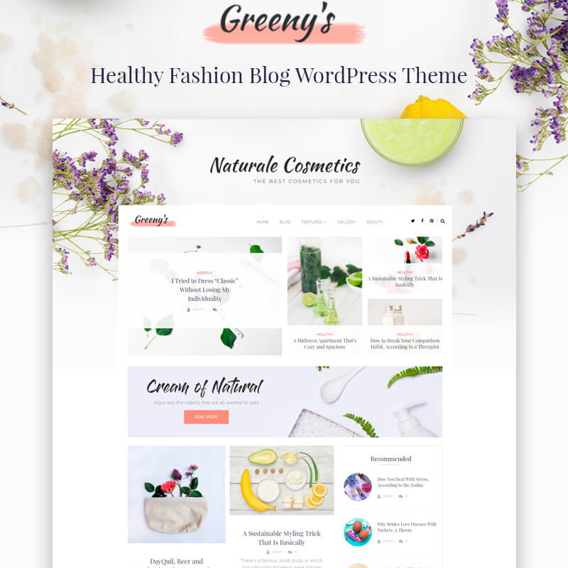 Greeny's-ヘルシーファッションElementorWordPressテーマ