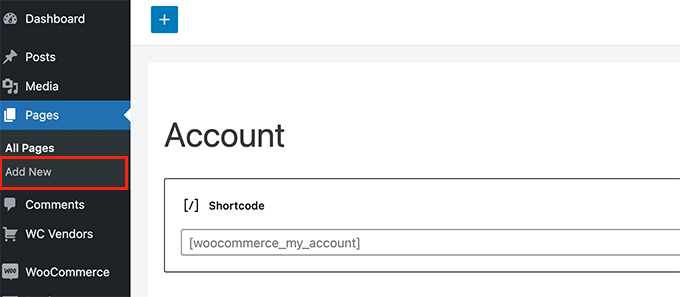 アカウントページを作成する Create account page