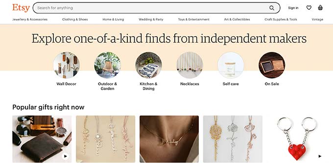 人気のマルチベンダーeコマースウェブサイトEtsy Etsy a popular multi vendor eCommerce website