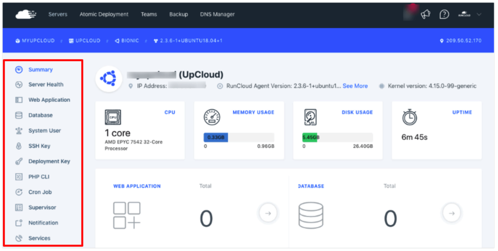 configuración de upcloud