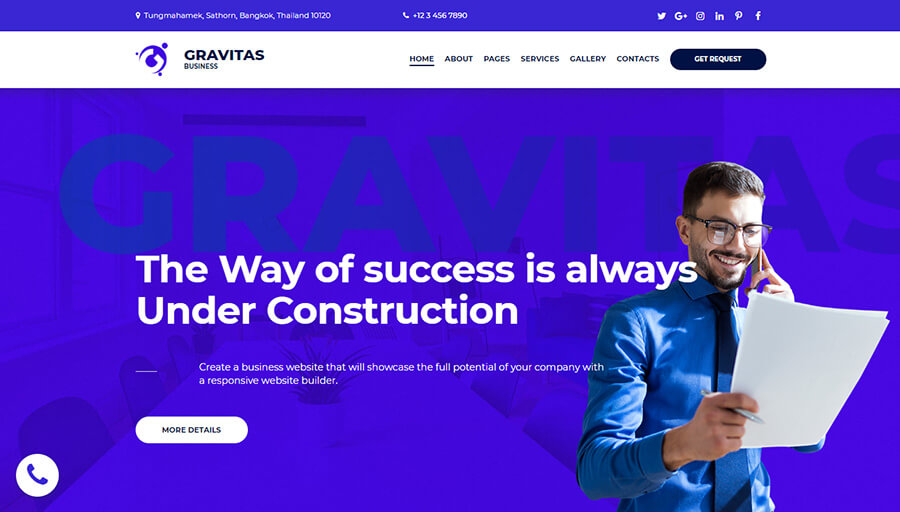 Gravitas 7-in-1 WordPressテーマ(+ Elementor Builder)