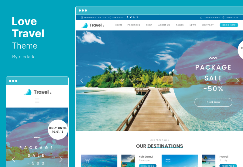 愛旅遊主題 - 創意旅行社 WordPress 主題