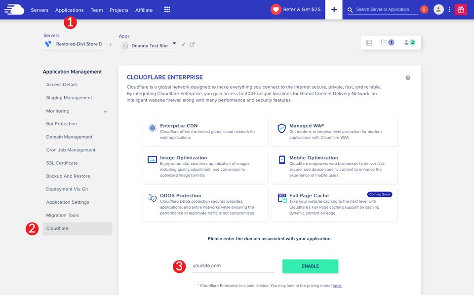 Cloudflare Divi 호스팅 서버 Cloudways