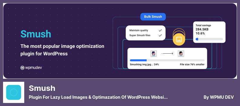 Plugin Smush - Plugin para imagens de carregamento lento e otimização do site WordPress