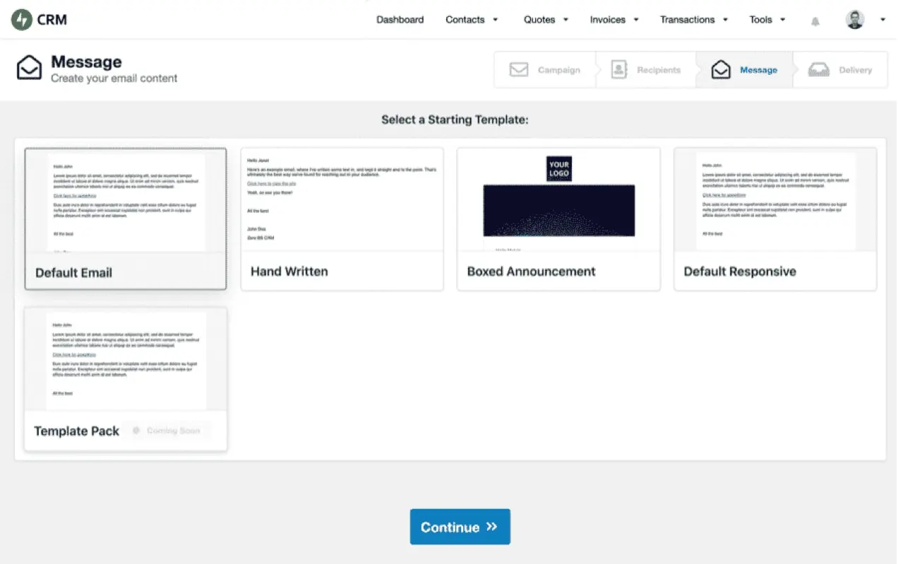 создание электронного письма в Jetpack CRM