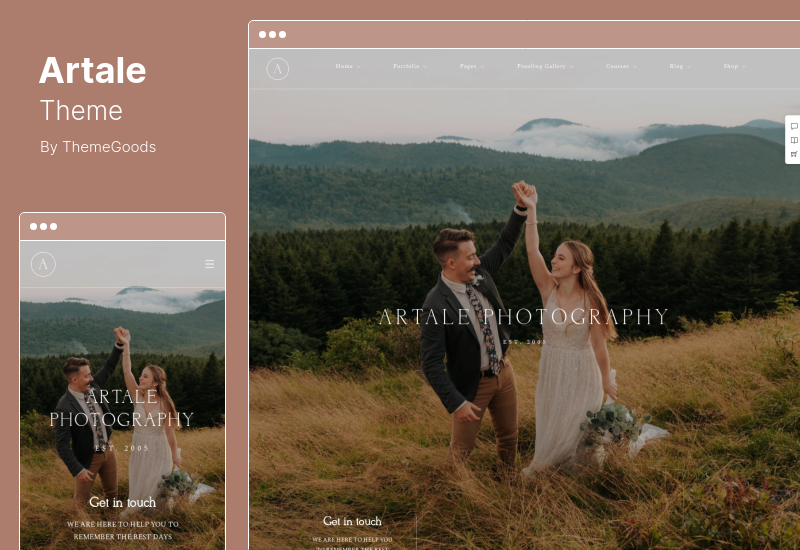 Artale Theme - การถ่ายภาพงานแต่งงาน WordPress Theme