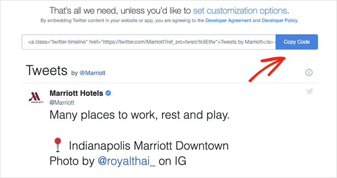 twitter-timeline-embed-code - SeedProd Copy twitter timeline embed code