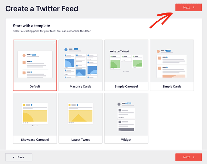 twitter-widget-şablonu seç - SeedProd Twitter widget WordPress templates