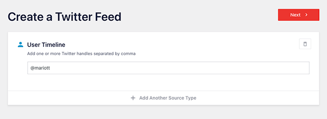 add-twitte-timeline-source - SeedProd Add twitter username for timeline