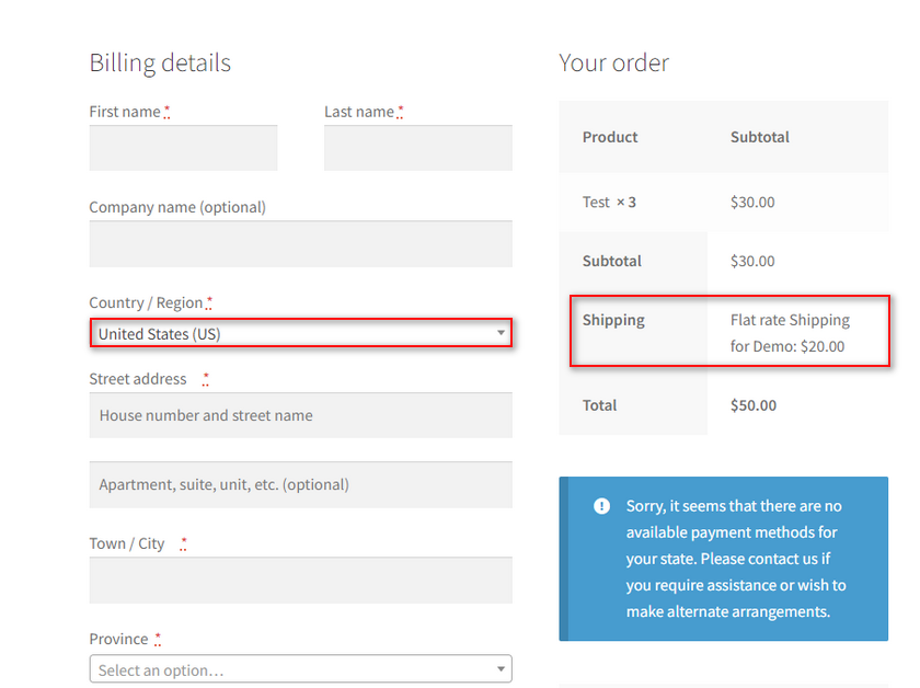 Versandkostenregel Demo woocommerce Flatrate Versand hinzufügen