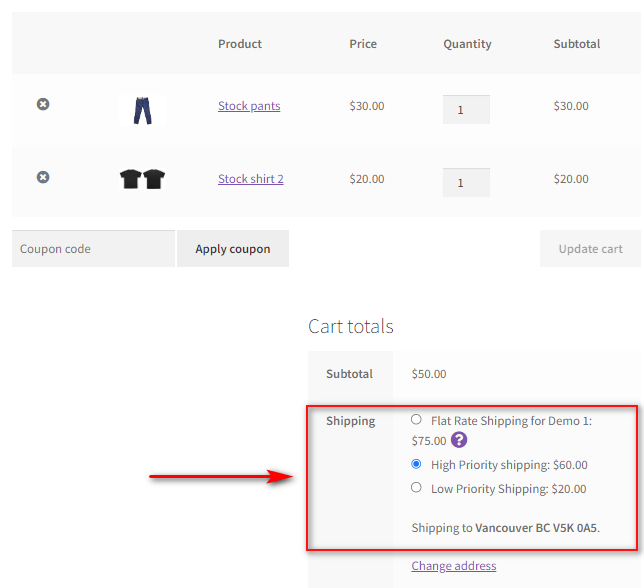 WooCommerce-Flatrate-Versandvorschau hinzufügen