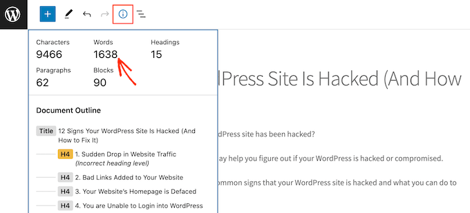 Obtendo a contagem de palavras no editor de blocos do WordPress Getting the word count in the WordPress block editor