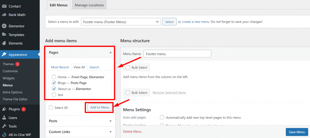 Como editar rodapé no WordPress em 3 etapas fáceis? 19 Add Menu to the Footer