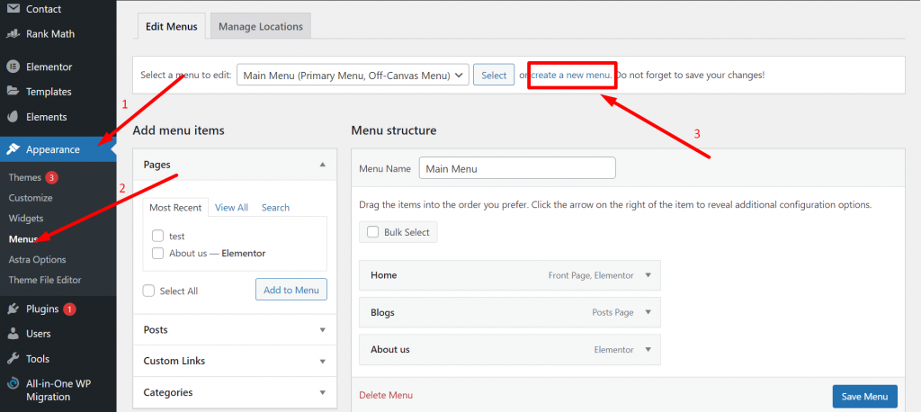 Como editar rodapé no WordPress em 3 etapas fáceis? 16 Create a new menu in WordPress