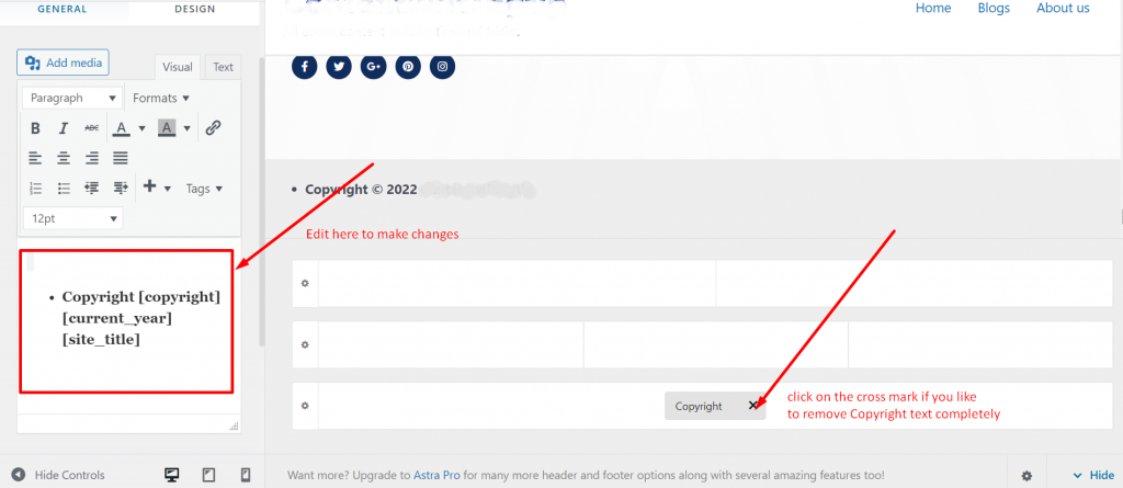 Como editar rodapé no WordPress em 3 etapas fáceis? 12 Changing Copyright Text