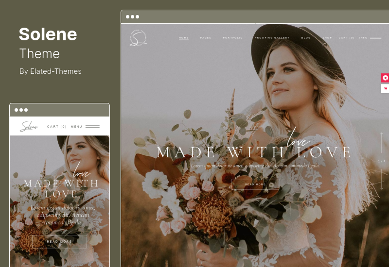 Solene Theme - Тема WordPress для свадебной фотографии