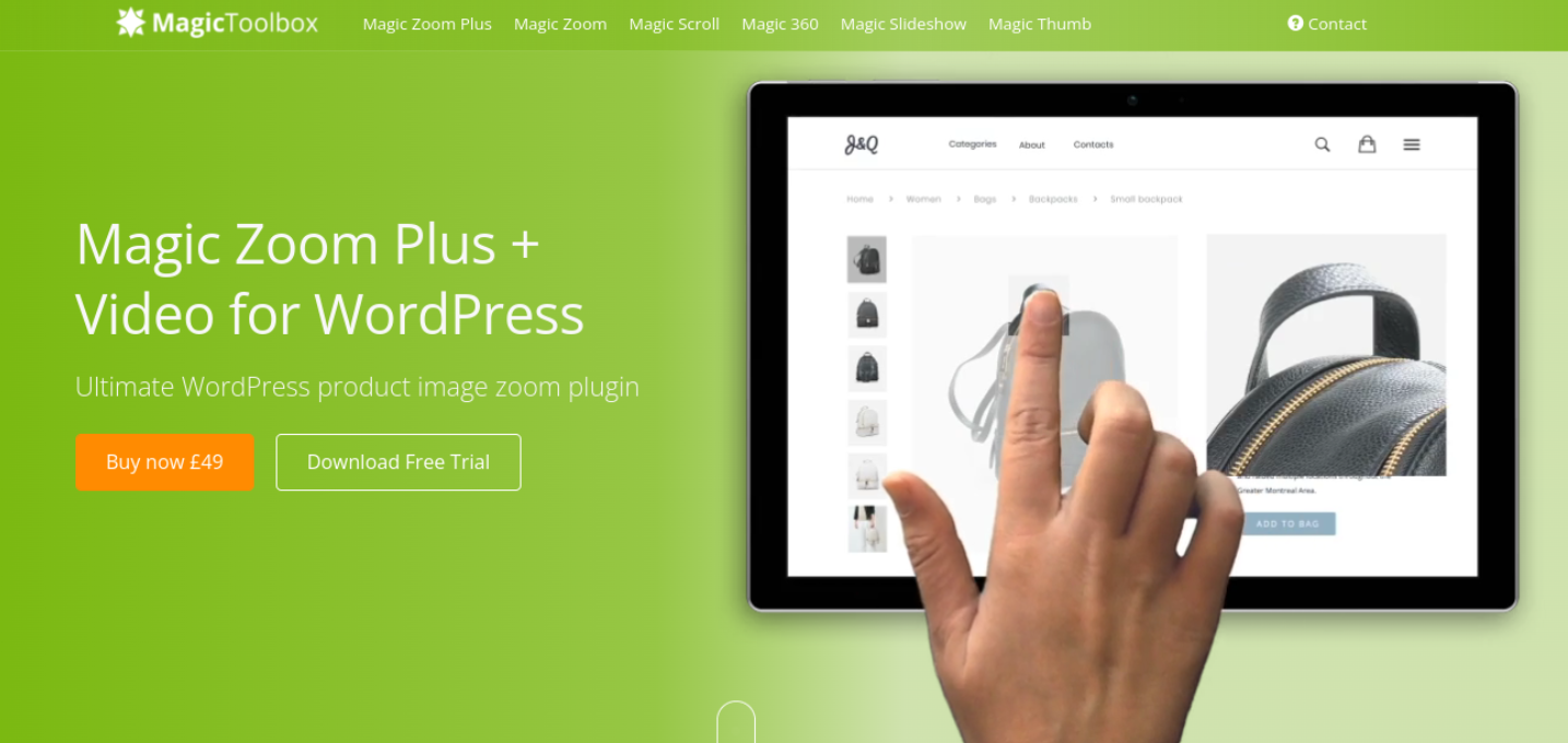 Situs web Magic Zoom Plus.