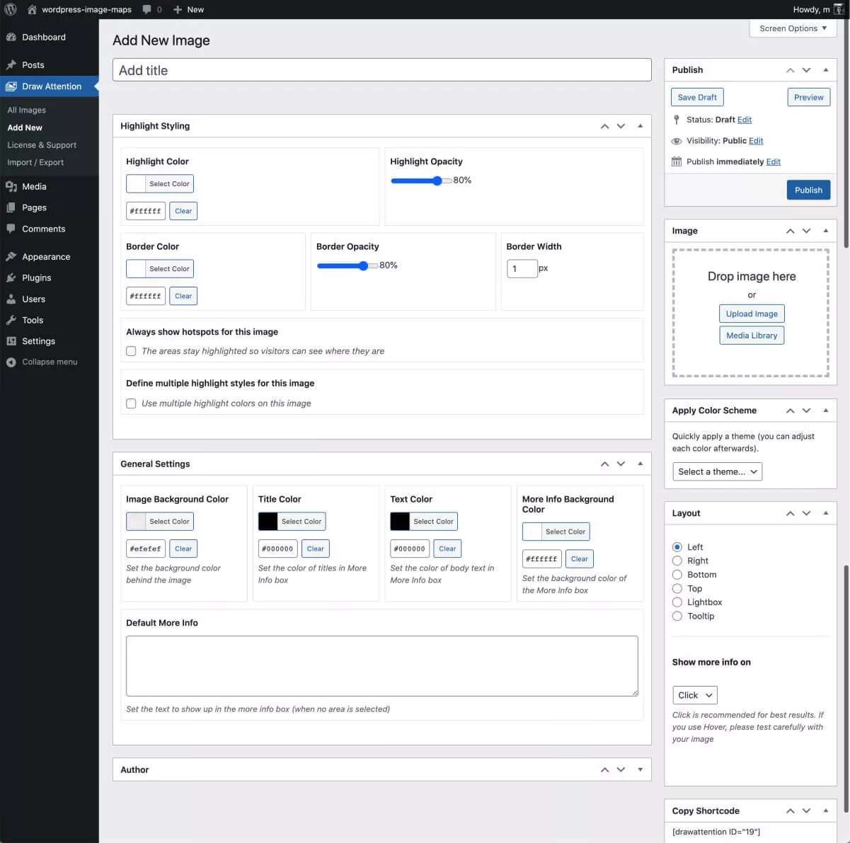 Recursos do WP Draw Attention Pro.