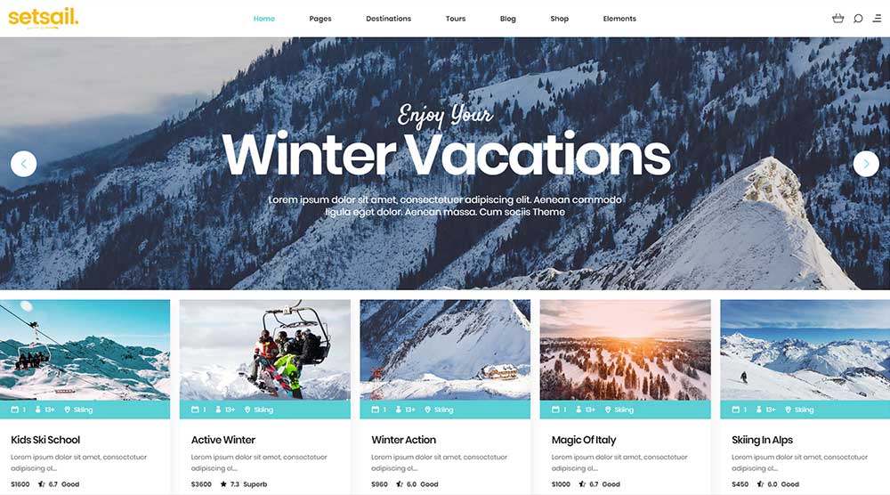 10+ Tema WordPress Sewa Liburan Teratas 4 SetSail WordPress Theme