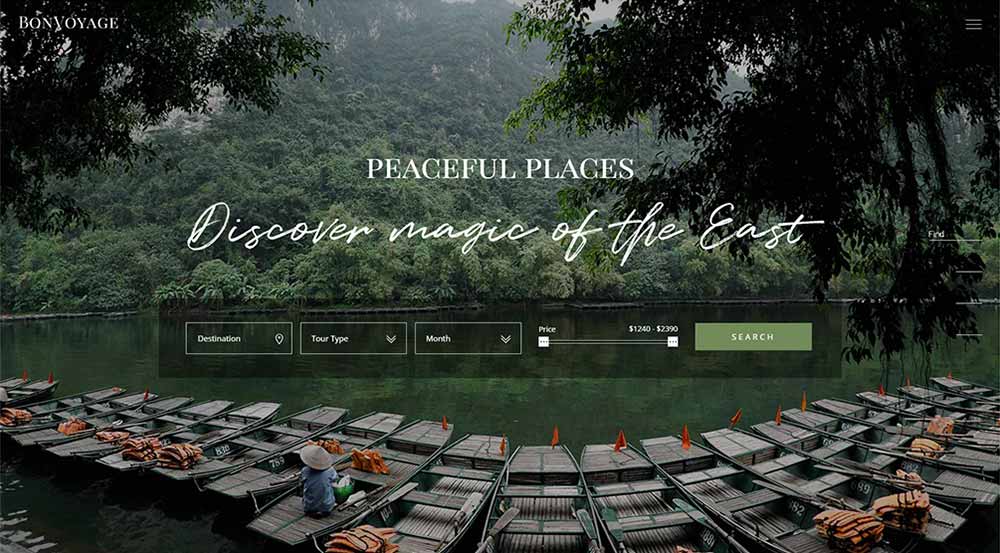 10+ Tema WordPress Sewa Liburan Teratas 2 BonVoyage WordPress Theme