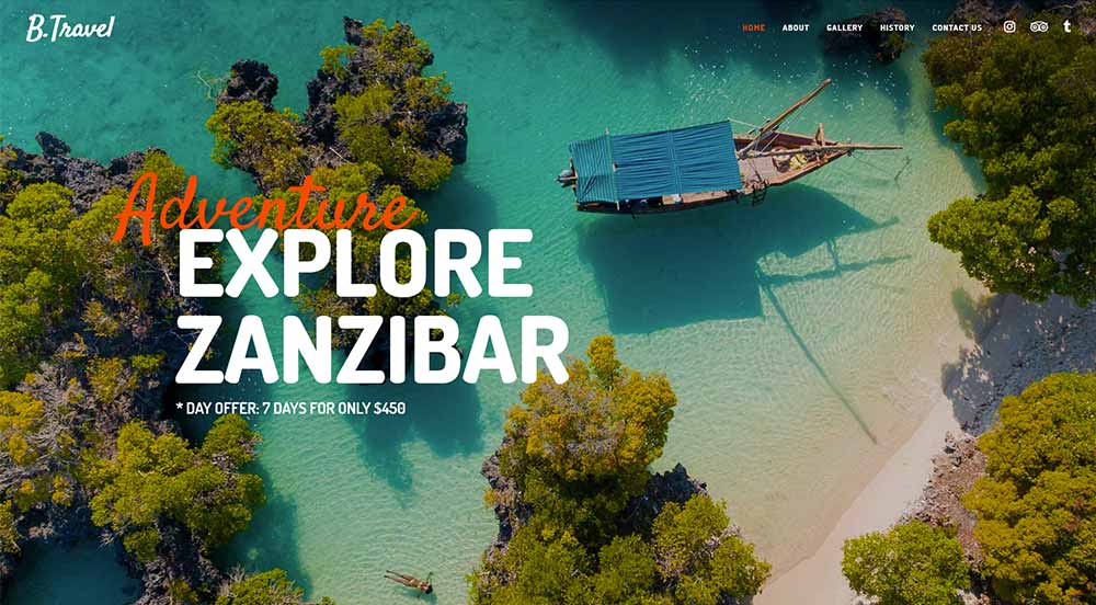 10+ Tema WordPress Sewa Liburan Teratas 6 Bridge Travel Demo