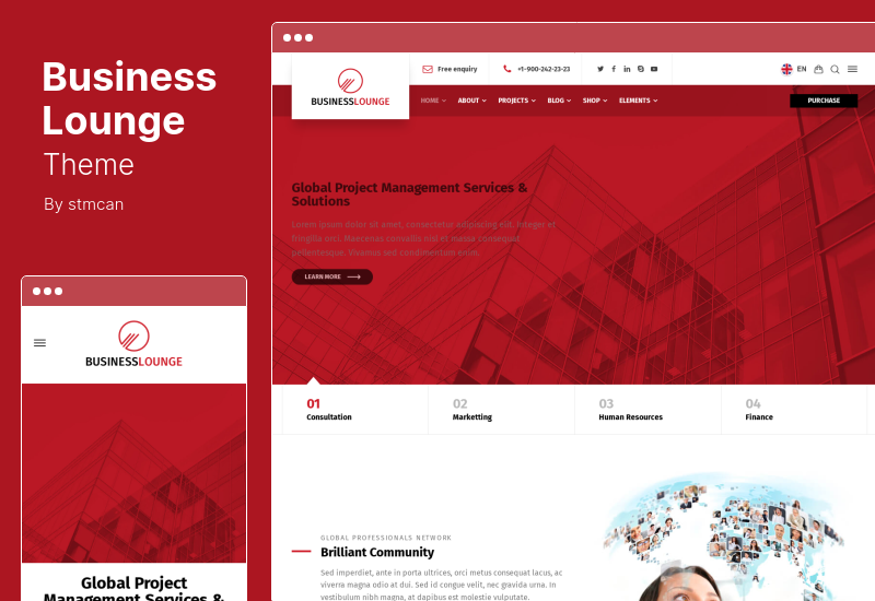 Tema Business Lounge - Tema WordPress multiuso per la consulenza finanziaria