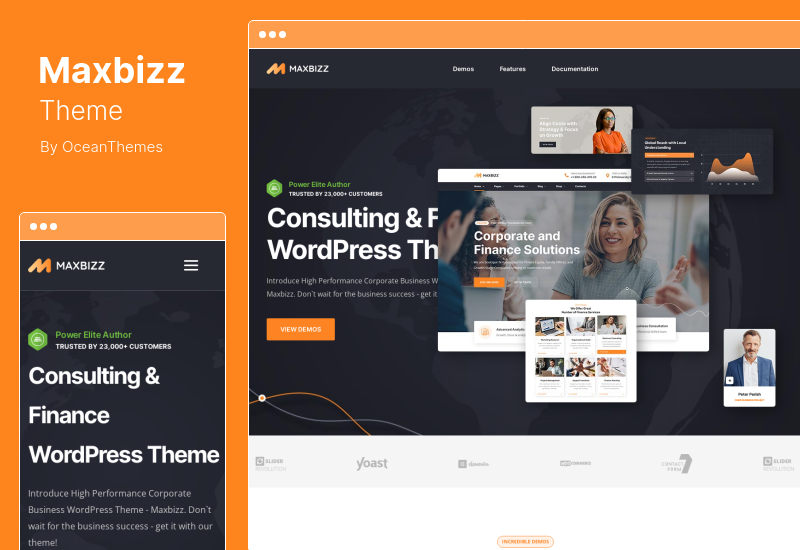 Tema Maxbizz - Tema WordPress per Elementor di consulenza finanziaria