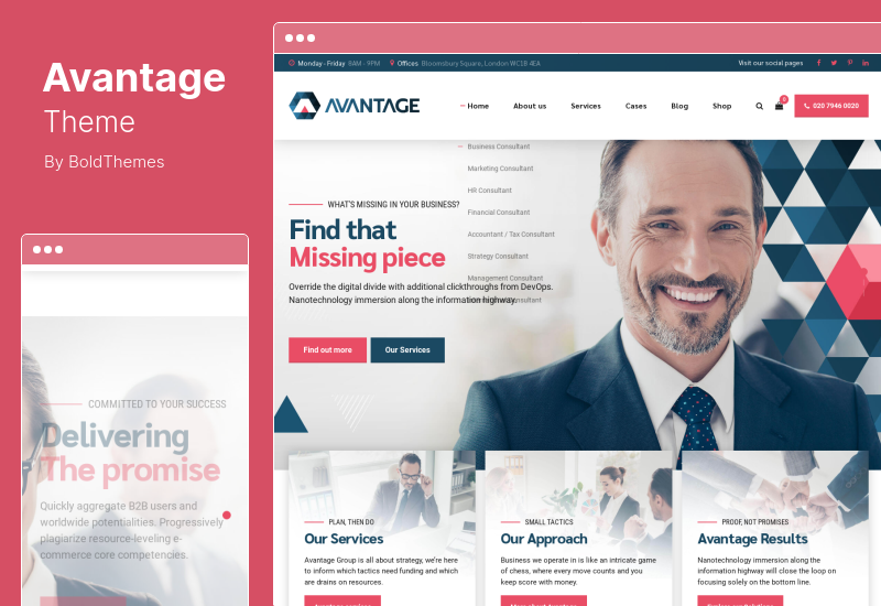 Tema Avantage - Tema WordPress di consulenza aziendale