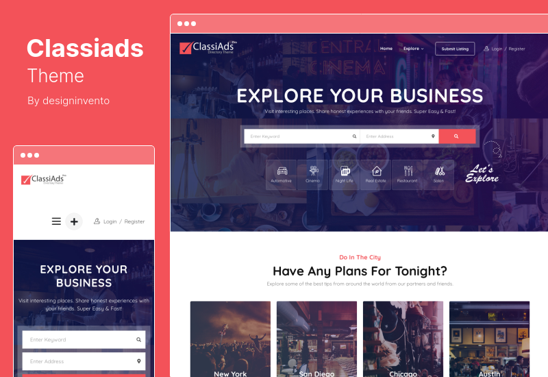 Classiads Theme - WordPress тема доски объявлений