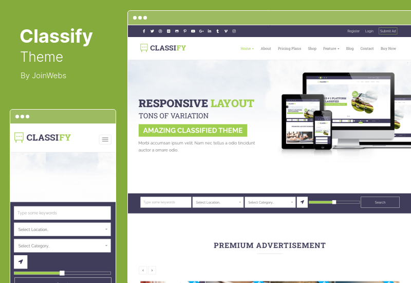 Classify Theme - WordPress тема доски объявлений