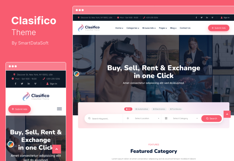 Clasifico Theme - Тема WordPress для доски объявлений