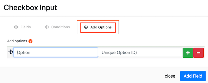 Erstellen einer Multi-Choice-Option Creating a multi-choice option