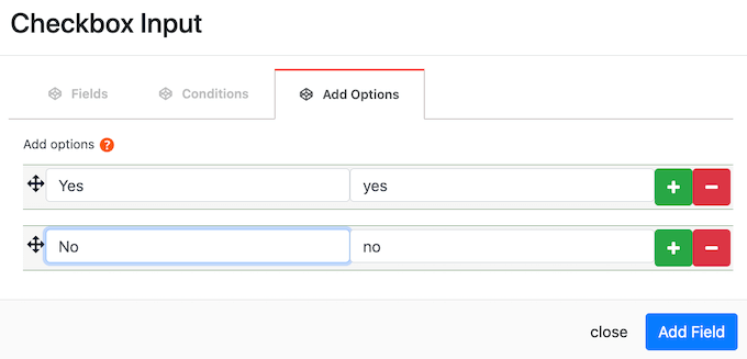 Erstellen eines Multiple-Choice-Kommentarfelds Creating a multiple choice comment field