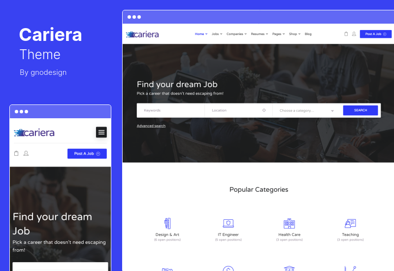 ธีม Cariera - กระดานงาน WordPress Theme