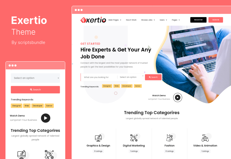 Exertio Theme - ตลาดอิสระ WordPress Theme
