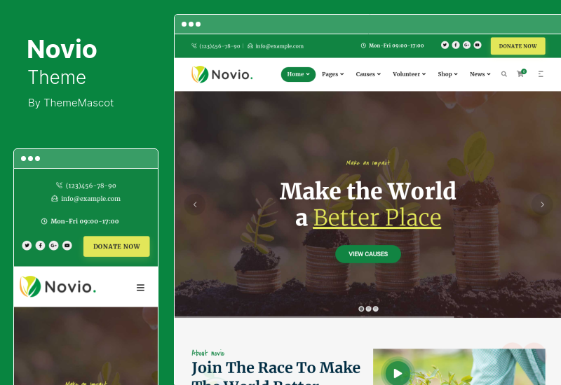 Tema Novio - Tema WordPress Amal dan Ekologi Nirlaba