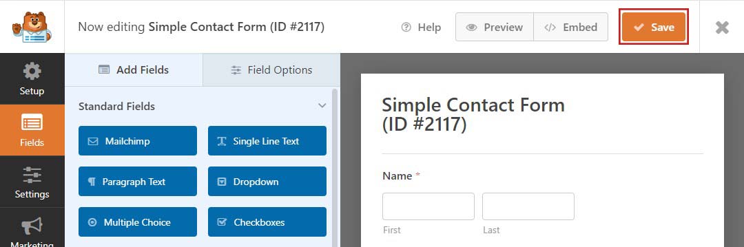 WPForms 保存按鈕
